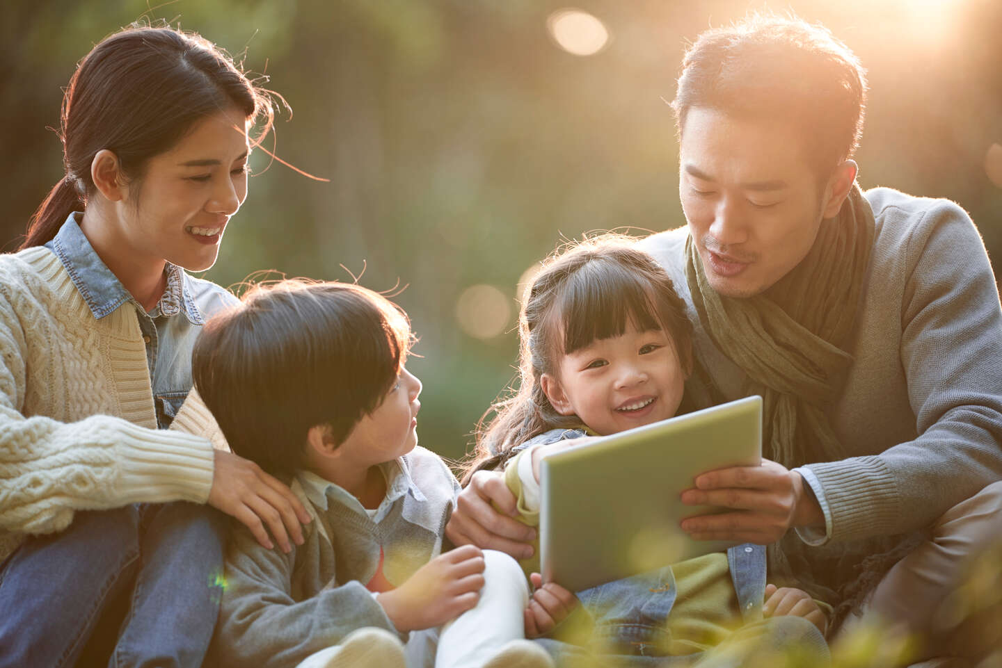 family reading story