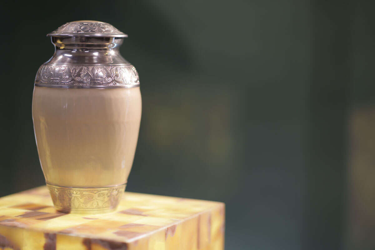 urn on pedestal