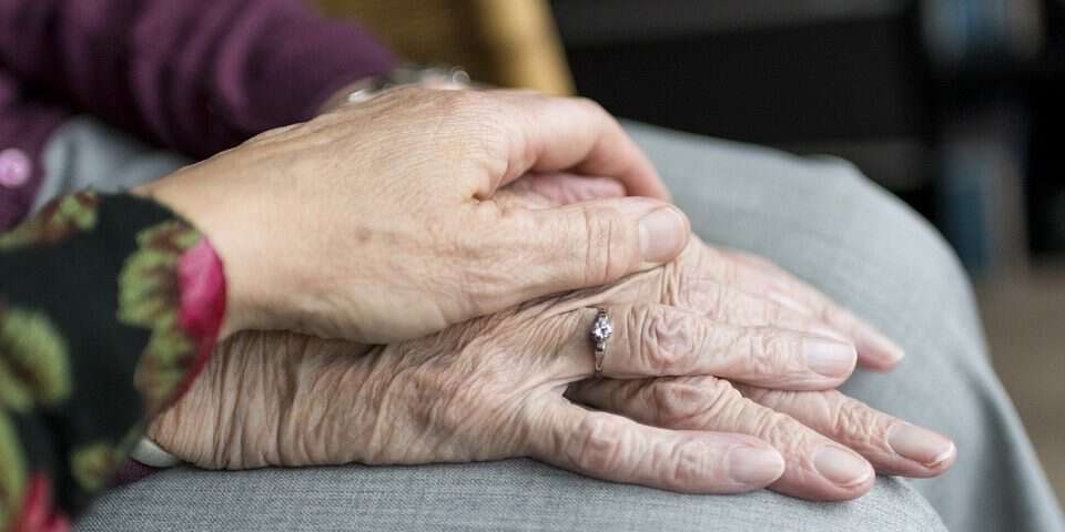 senior woman hands