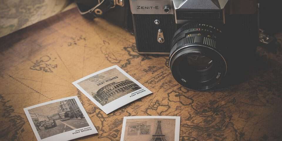 old camera and photos