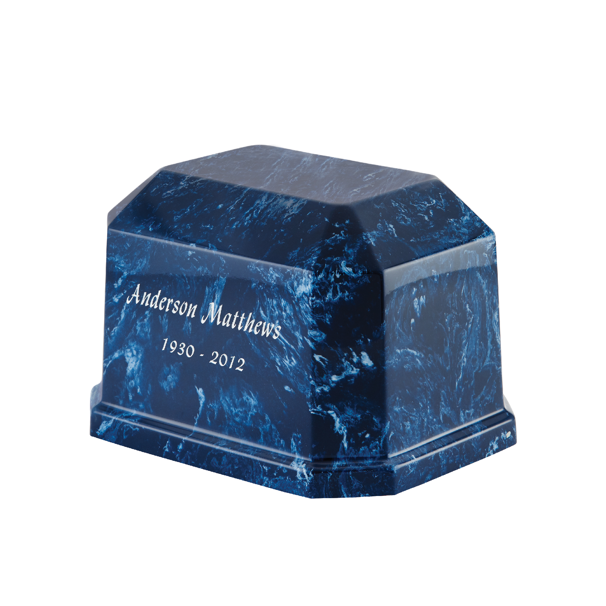 Navy Blue Marble Urn  large image number 1