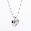 Stainless Steel Double Heart Urn Pendant With Chain image number 1