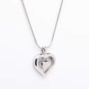 Stainless Steel Double Heart Urn Pendant With Chain image number 1