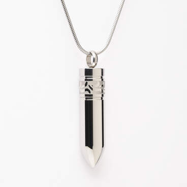 Silver Amulet Engraved Pendant with Chain