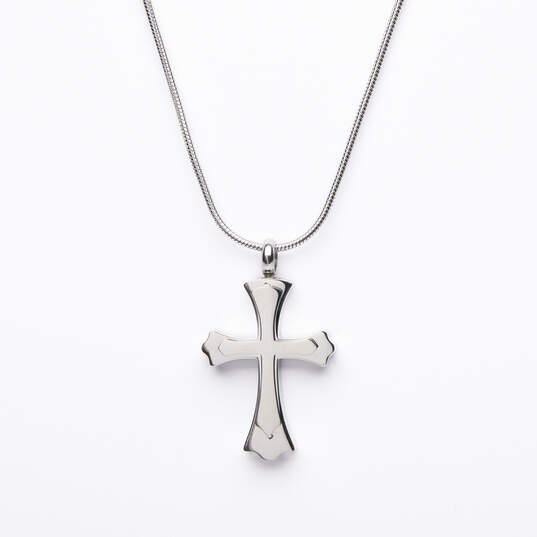 Stainless Steel Cross Pendant With Chain image number 2