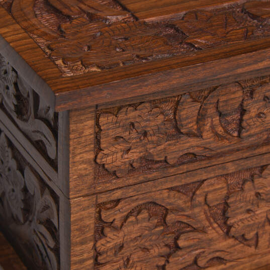 Autumn Scroll Carved Rosewood Urn image number 2