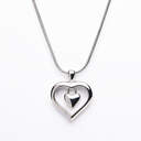 Stainless Steel Double Heart Urn Pendant With Chain image number 2