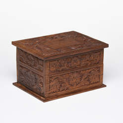 Autumn Scroll Carved Rosewood Urn